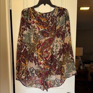 Bobeau Multicolor Paisley Blouse